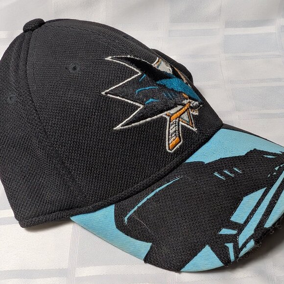 SAN JOSE SHARKS FITTED BASEBALL HAT REEBOK CENTER ICE NHL HOCKEY SMALL MEDIUM - Picture 13 of 15